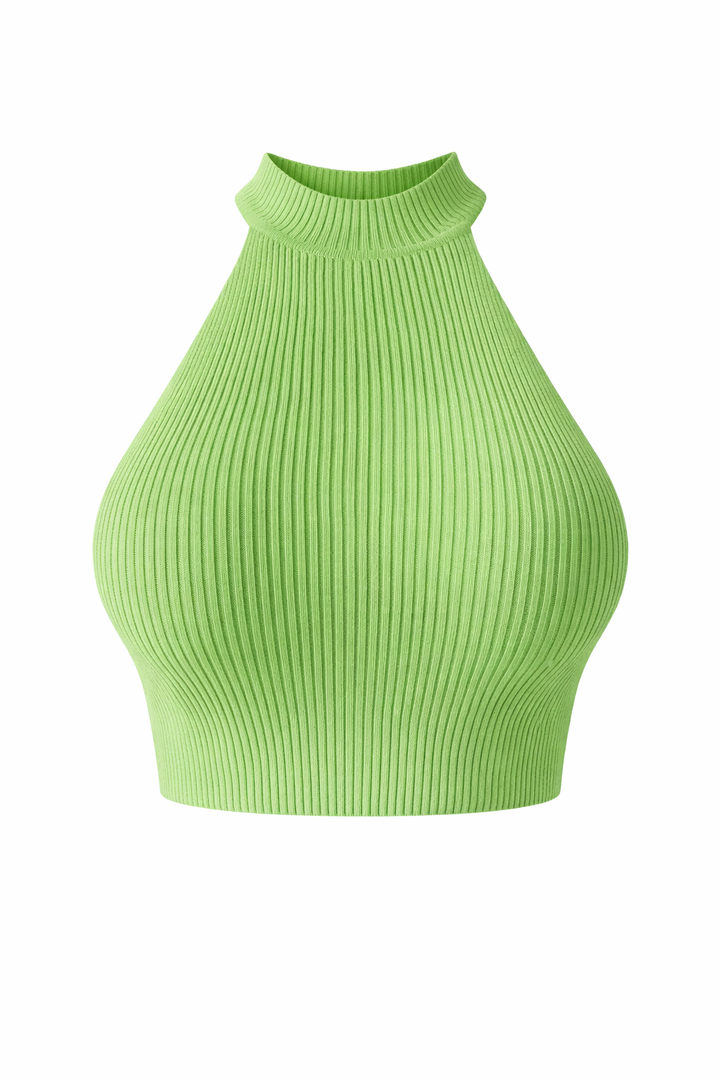 Eef | Cropped Halter Top Ladies - Ribbed Stretch Fabric