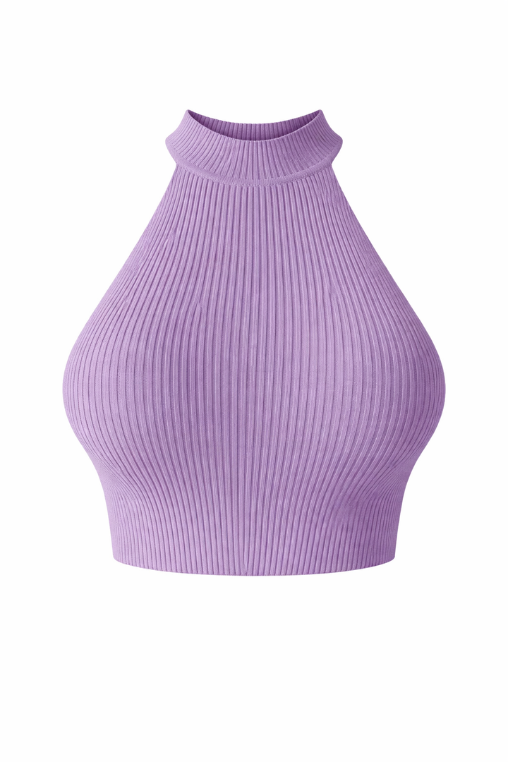 Eef | Cropped Halter Top Ladies - Ribbed Stretch Fabric