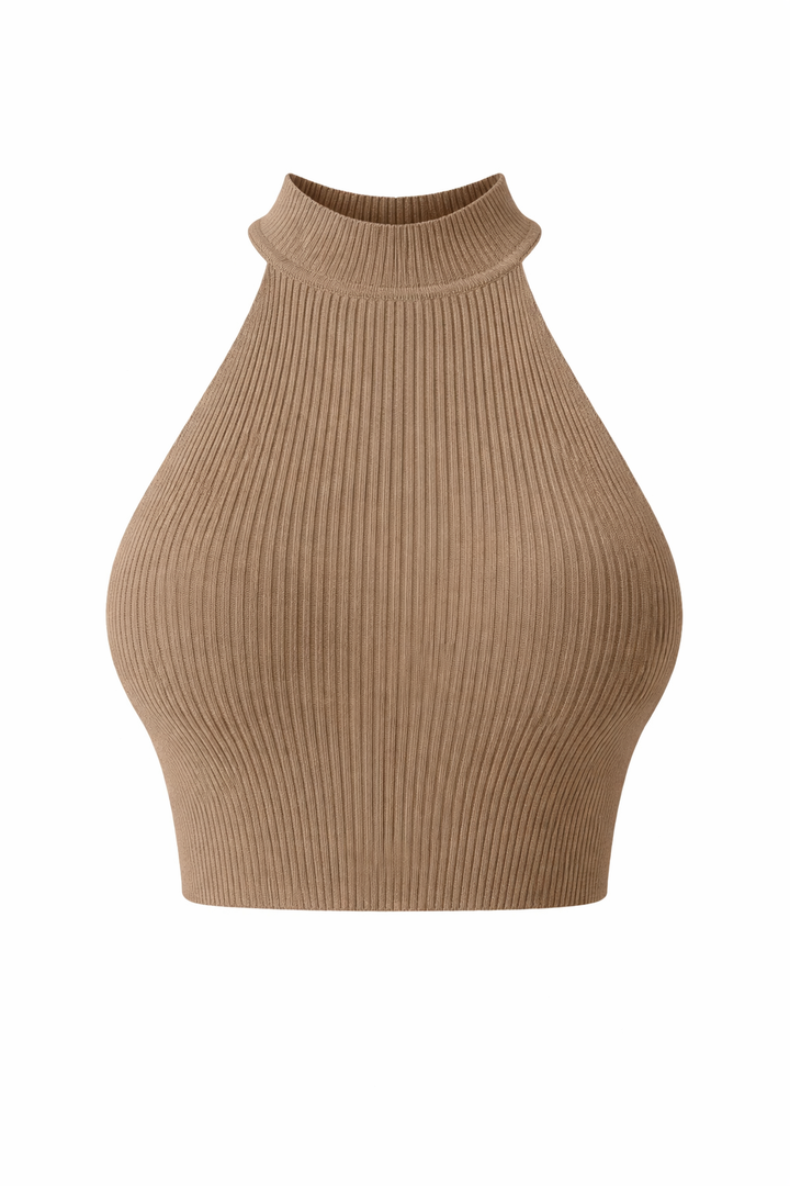 Eef | Cropped Halter Top Ladies - Ribbed Stretch Fabric