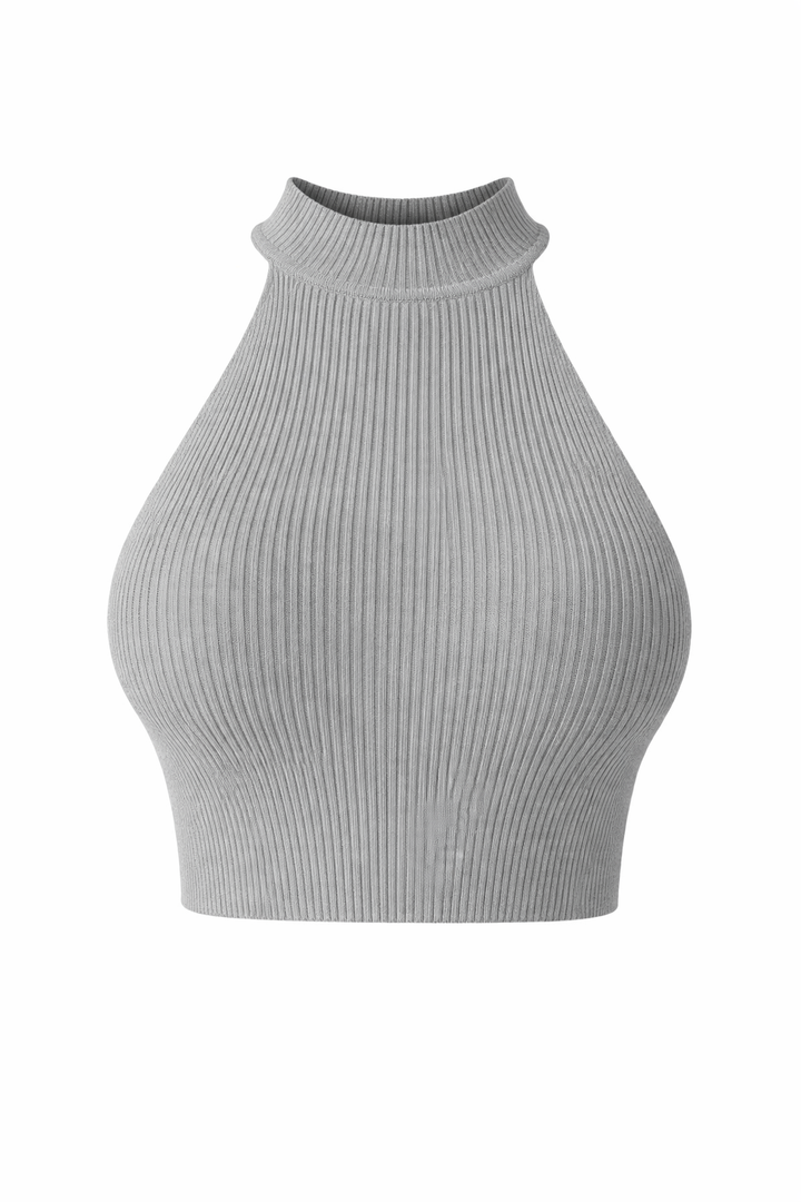 Eef | Cropped Halter Top Ladies - Ribbed Stretch Fabric
