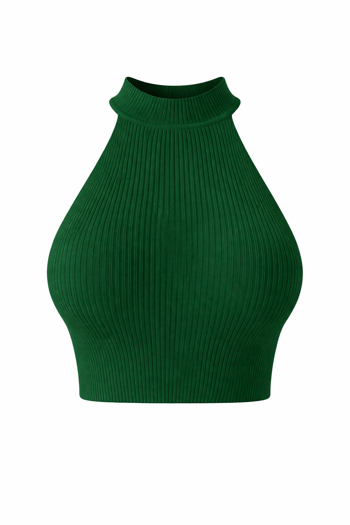 Eef | Cropped Halter Top Ladies - Ribbed Stretch Fabric