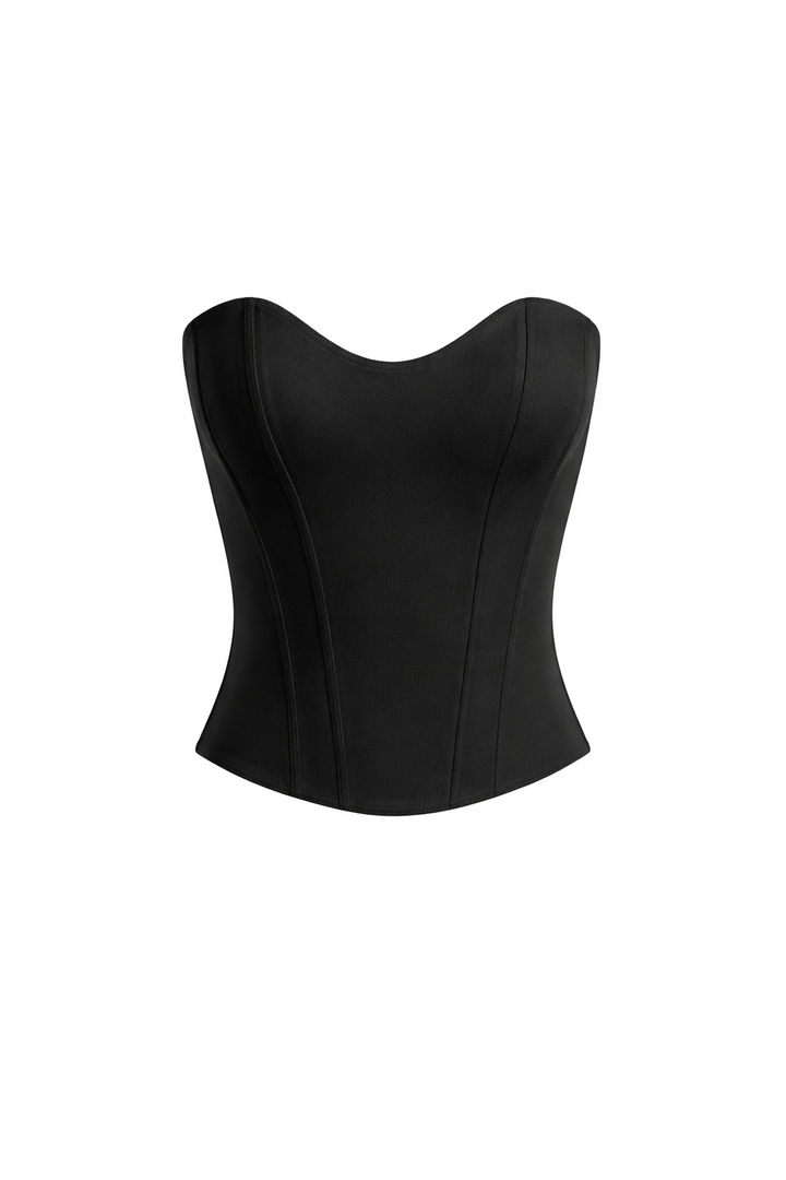 Shaana | Satin Look Strapless Corset Top