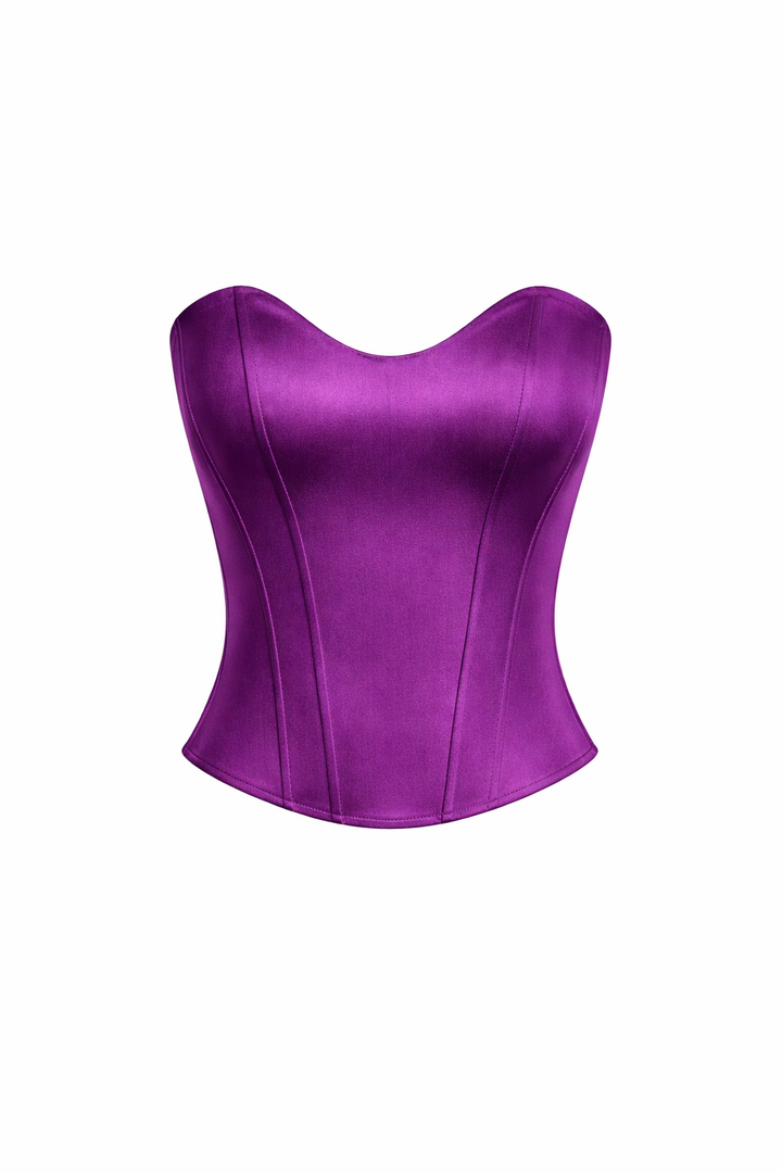Shaana | Satin Look Strapless Corset Top