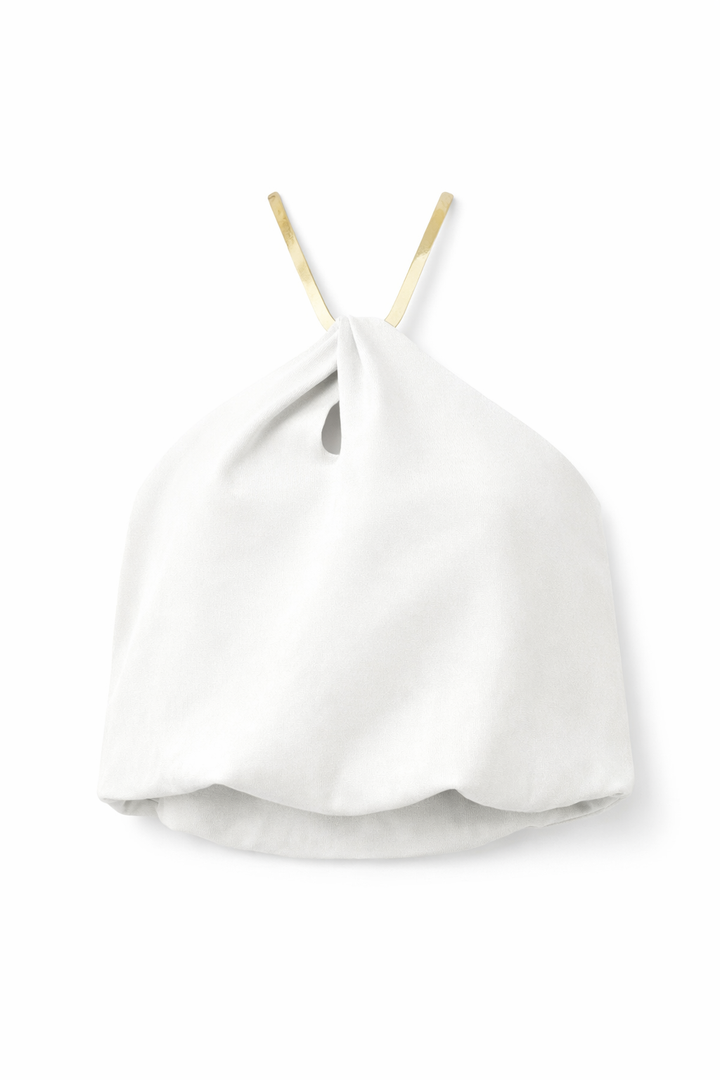 Summer Halter Crop Top – Satin, Sleeveless