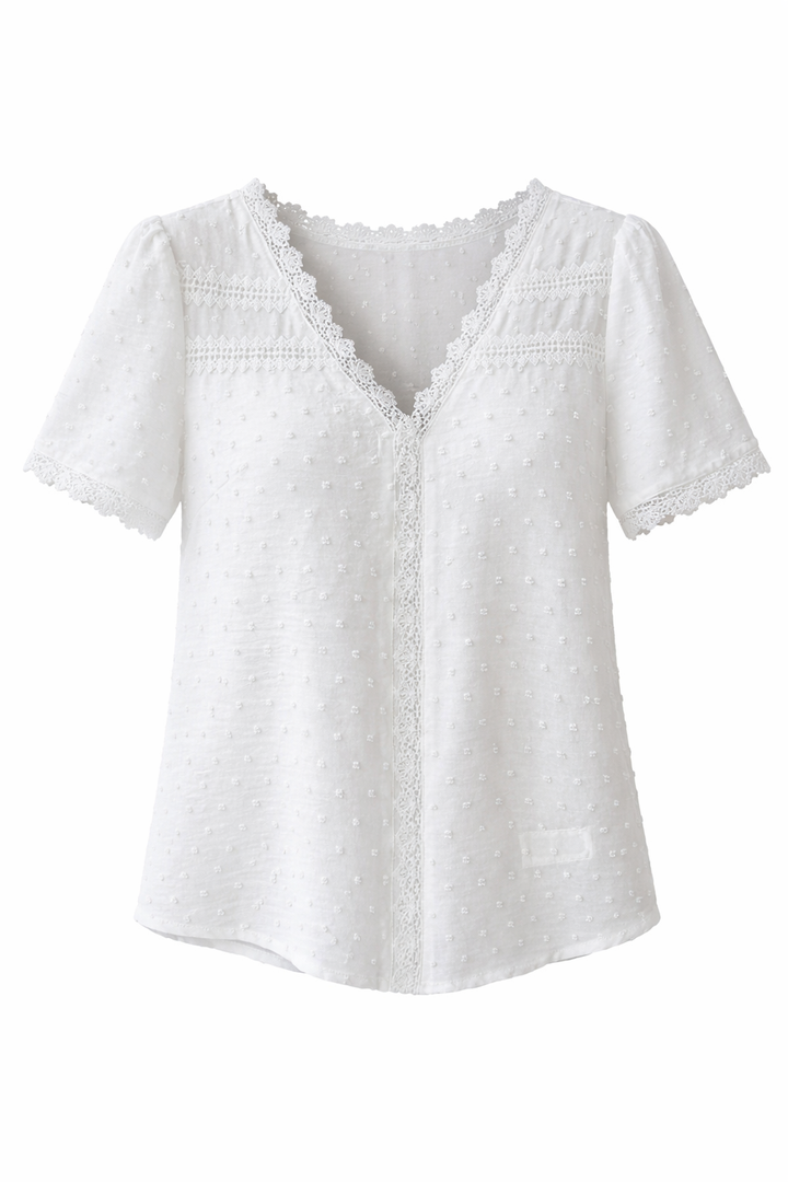 Dulcy | Lace Top with Short Sleeves