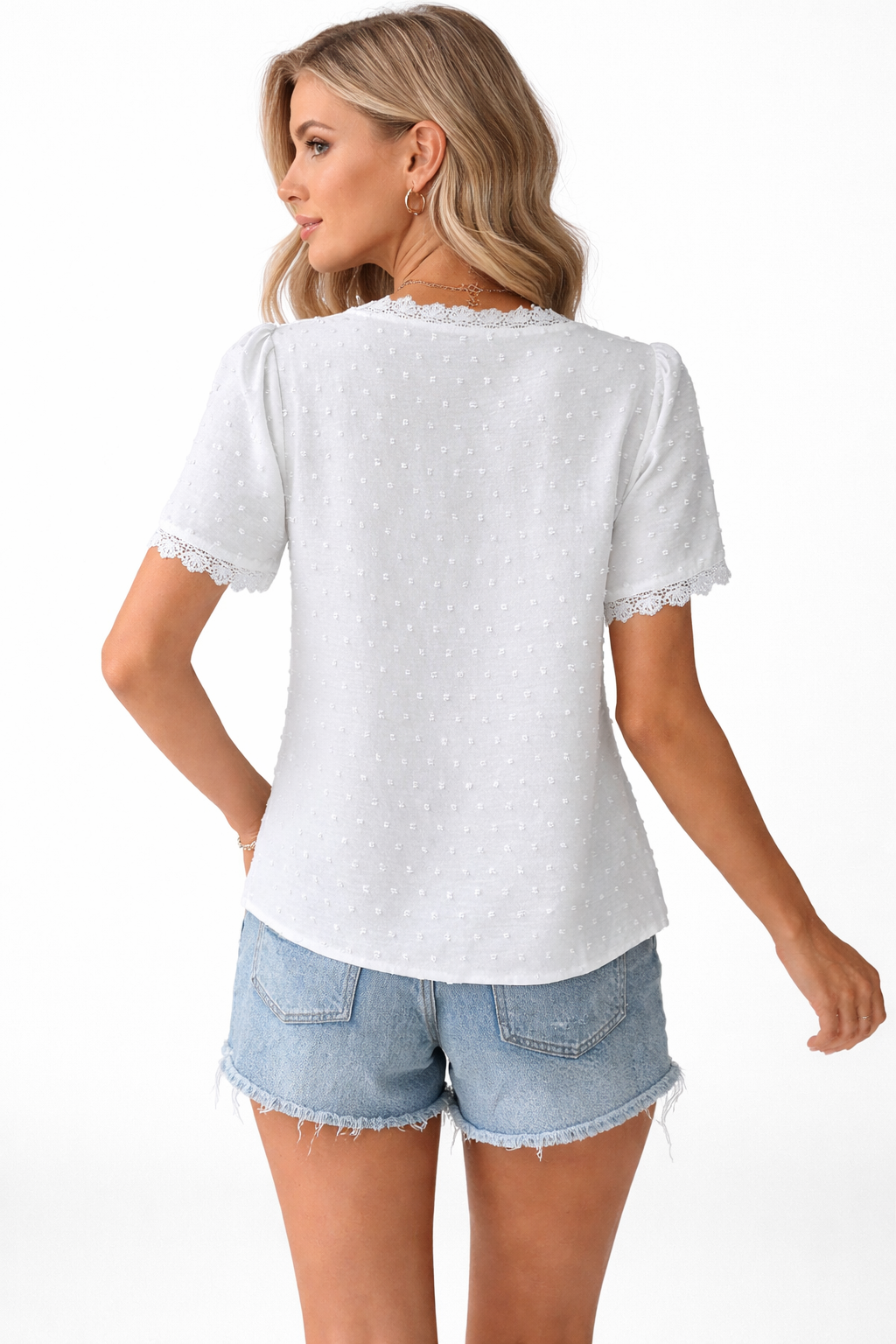 Dulcy | Lace Top with Short Sleeves