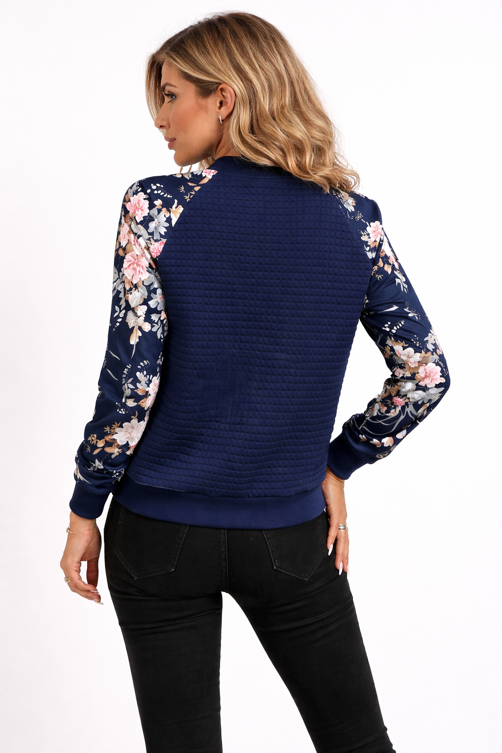 Joshy | Women's Bomber Jacket with Floral Print - Casual and Lightweight