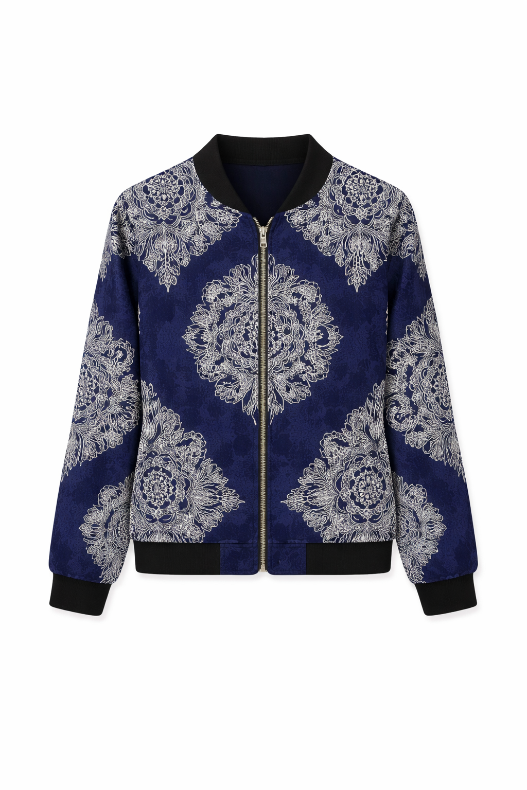 Léa | Stylish Mid-Length Jacket for Women - with Zip and Trendy Print