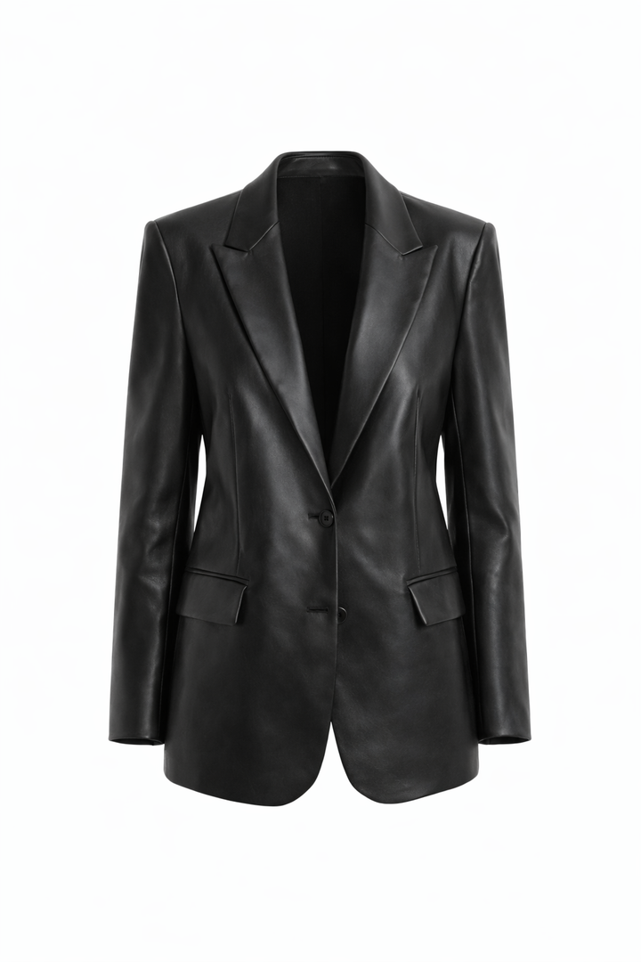 Sienna | Ladies Blazer - Luxe Faux Leather Jacket
