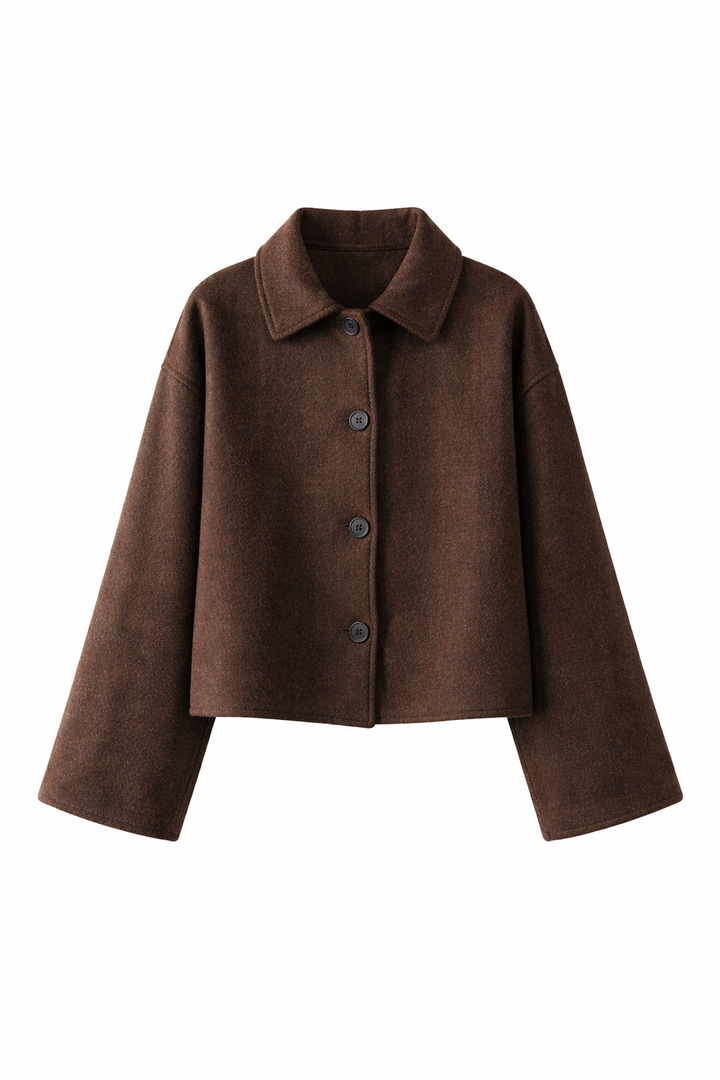 Klotina | Brown Blazer for Women - Timeless Design with Striking Black Buttons