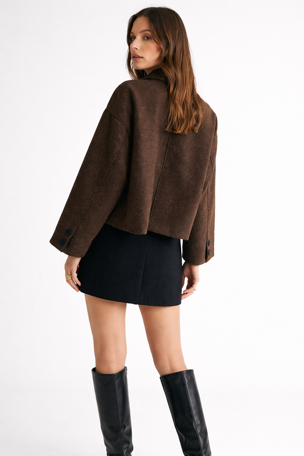 Klotina | Brown Blazer for Women - Timeless Design with Striking Black Buttons