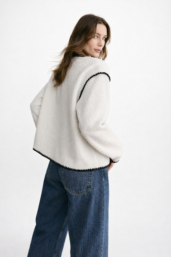 Lugano | Fleece Jacket for Women with Contrast Trim - Regular Fit