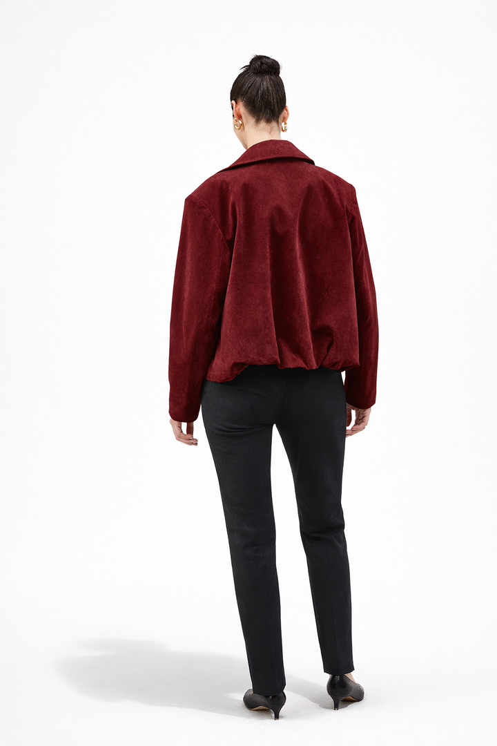 Zina | Suede Women's Jacket - Long Sleeves with Zip and Pockets