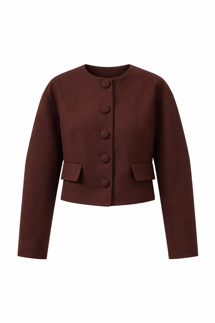 Zante | Retro Ladies Short Jacket - Woven Fabric with Puff Sleeves