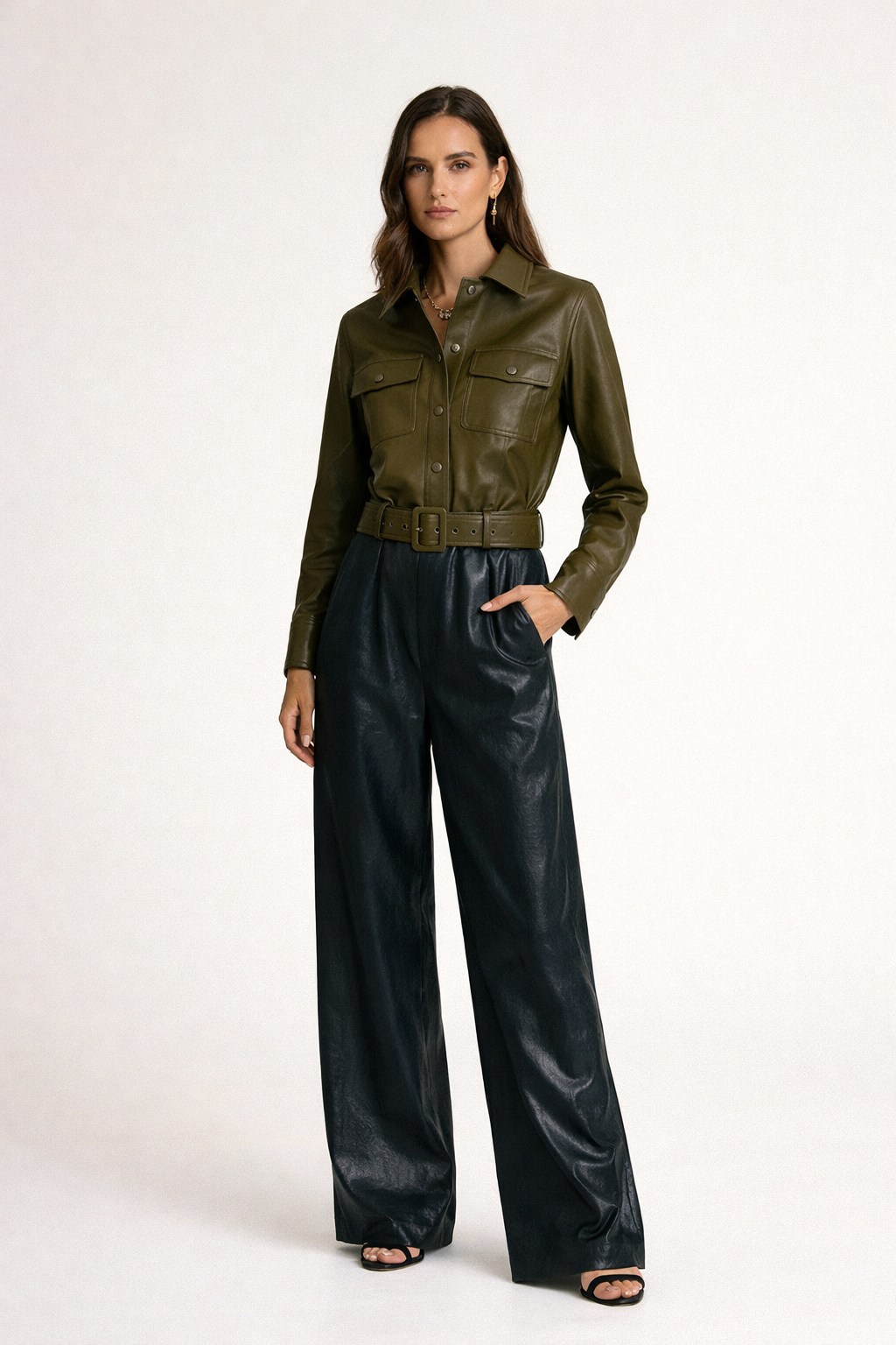 Gorde Ladies Faux Leather Jacket - Slim Fit