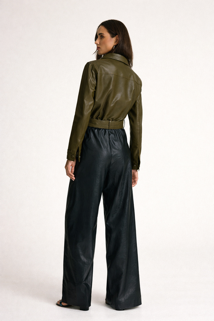 Gorde Ladies Faux Leather Jacket - Slim Fit