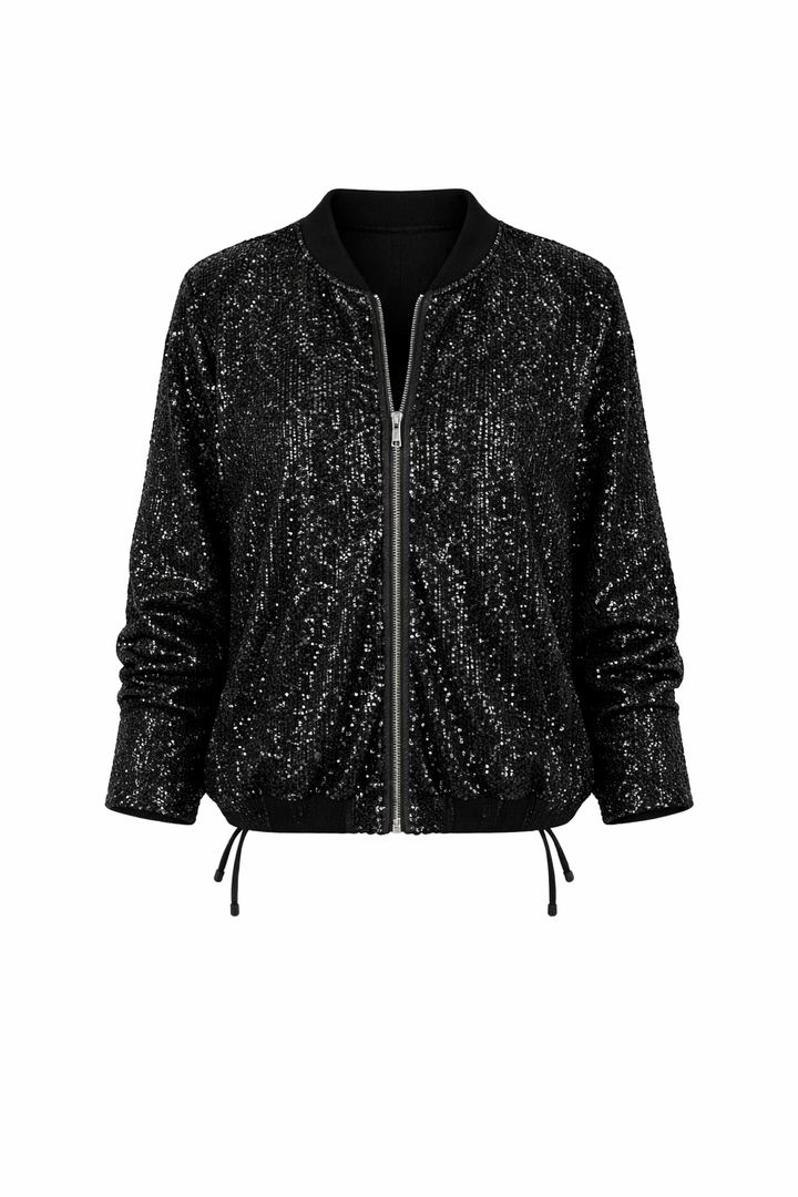 Adya | Ladies' Bomber Jacket with Sparkling Sequins - Trendy and Comfortable