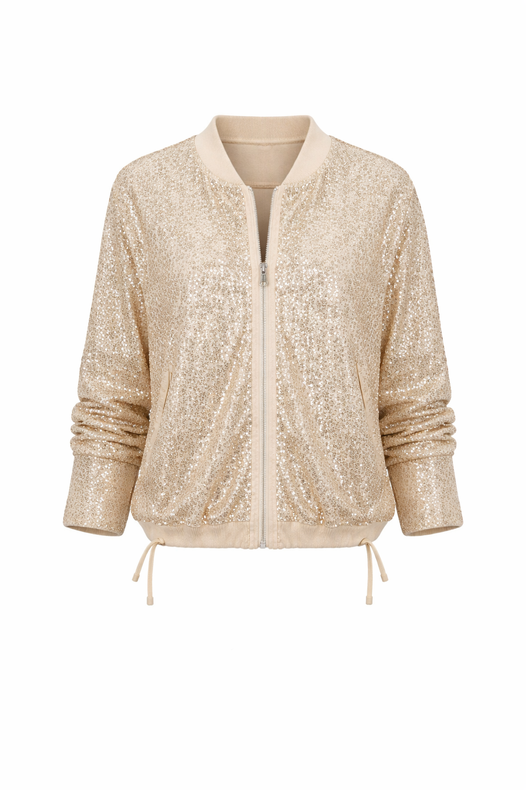 Adya | Ladies' Bomber Jacket with Sparkling Sequins - Trendy and Comfortable