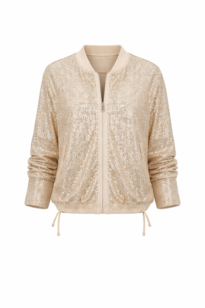 Adya | Ladies' Bomber Jacket with Sparkling Sequins - Trendy and Comfortable