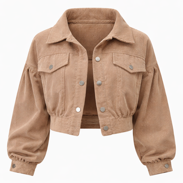 Deni | Stylish Short Corduroy Jacket for Women - Lantern Sleeves, Comfortable and Trendy