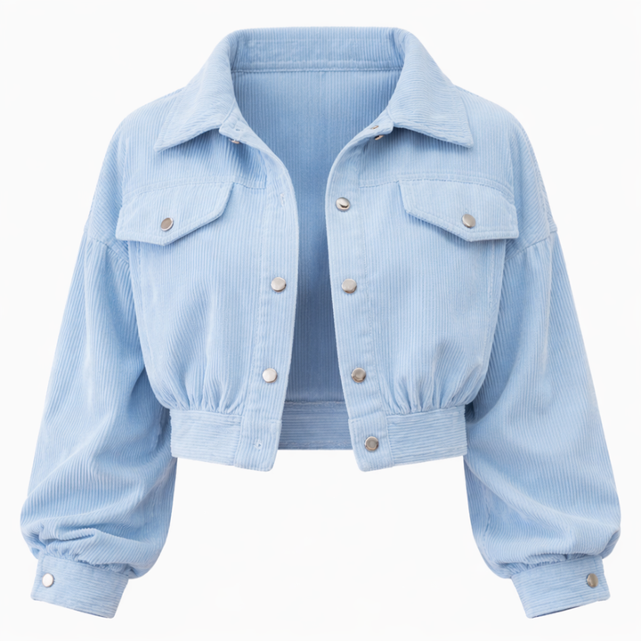 Deni | Stylish Short Corduroy Jacket for Women - Lantern Sleeves, Comfortable and Trendy