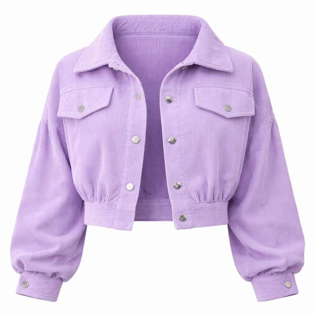 Deni | Stylish Short Corduroy Jacket for Women - Lantern Sleeves, Comfortable and Trendy