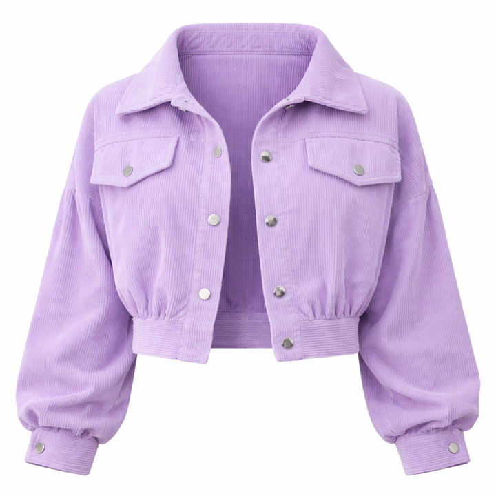 Deni | Stylish Short Corduroy Jacket for Women - Lantern Sleeves, Comfortable and Trendy