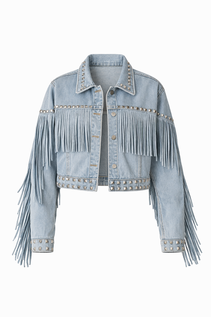 Fiep | Stylish Denim Jacket for Women - Boho Chic with Fringes