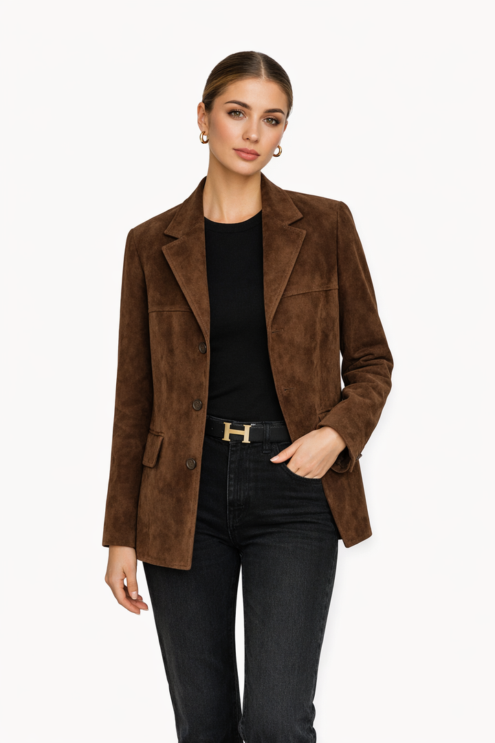 Marbella | Luxe Brown Suede Ladies Jacket - Casual Chic