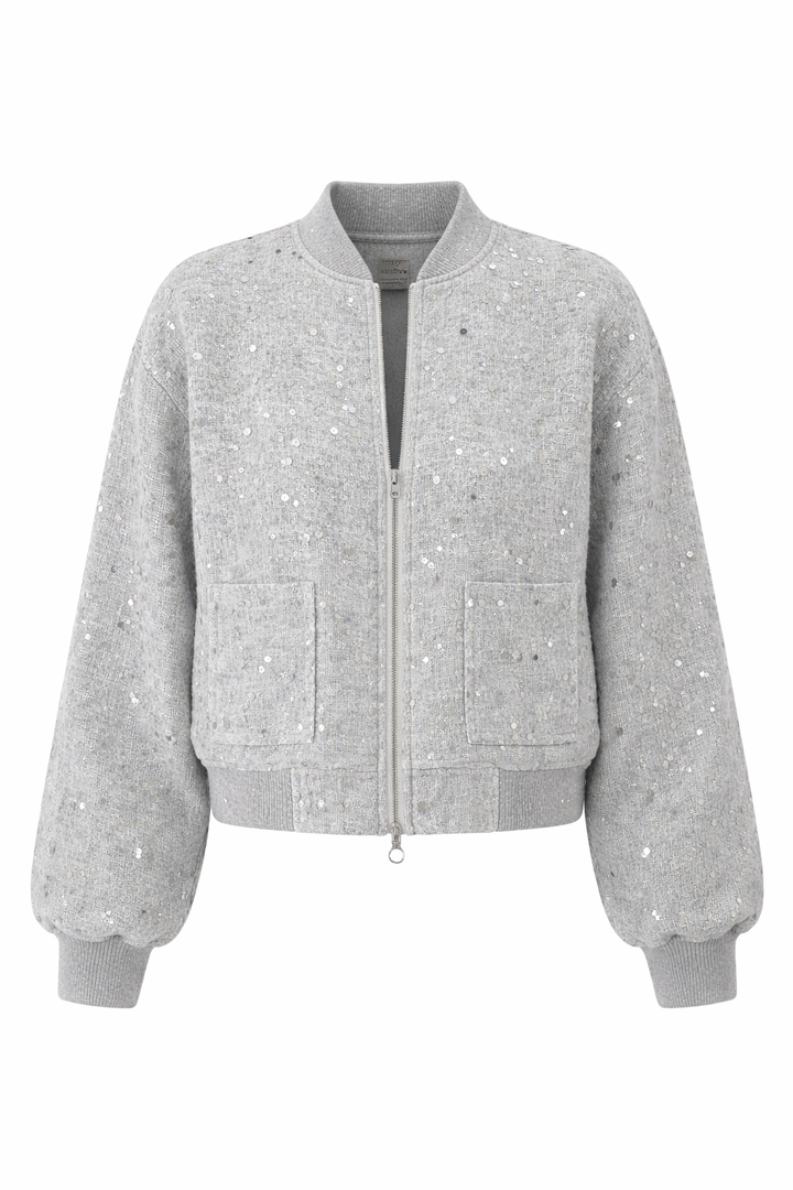 Dova | Sequin Bomber Jacket with Glitter – Stylish and Comfortable