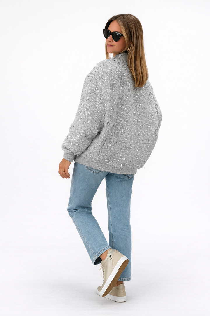 Dova | Sequin Bomber Jacket with Glitter – Stylish and Comfortable