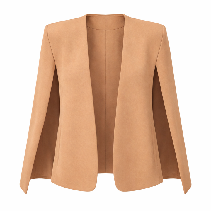 Caileigh | Collarless Women's Coat with Scarf – Minimalist Design & Timeless Elegance