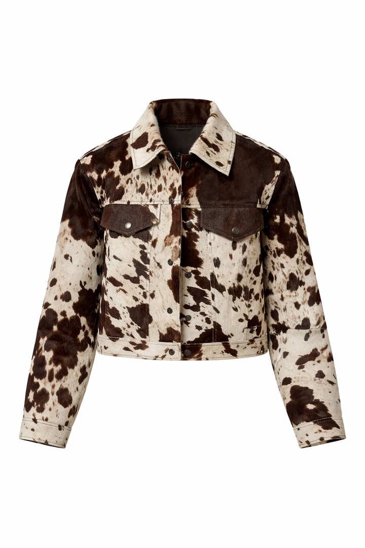 Marella | Women's Jacket with Cow Print – Vintage Look, Unique & Trendy