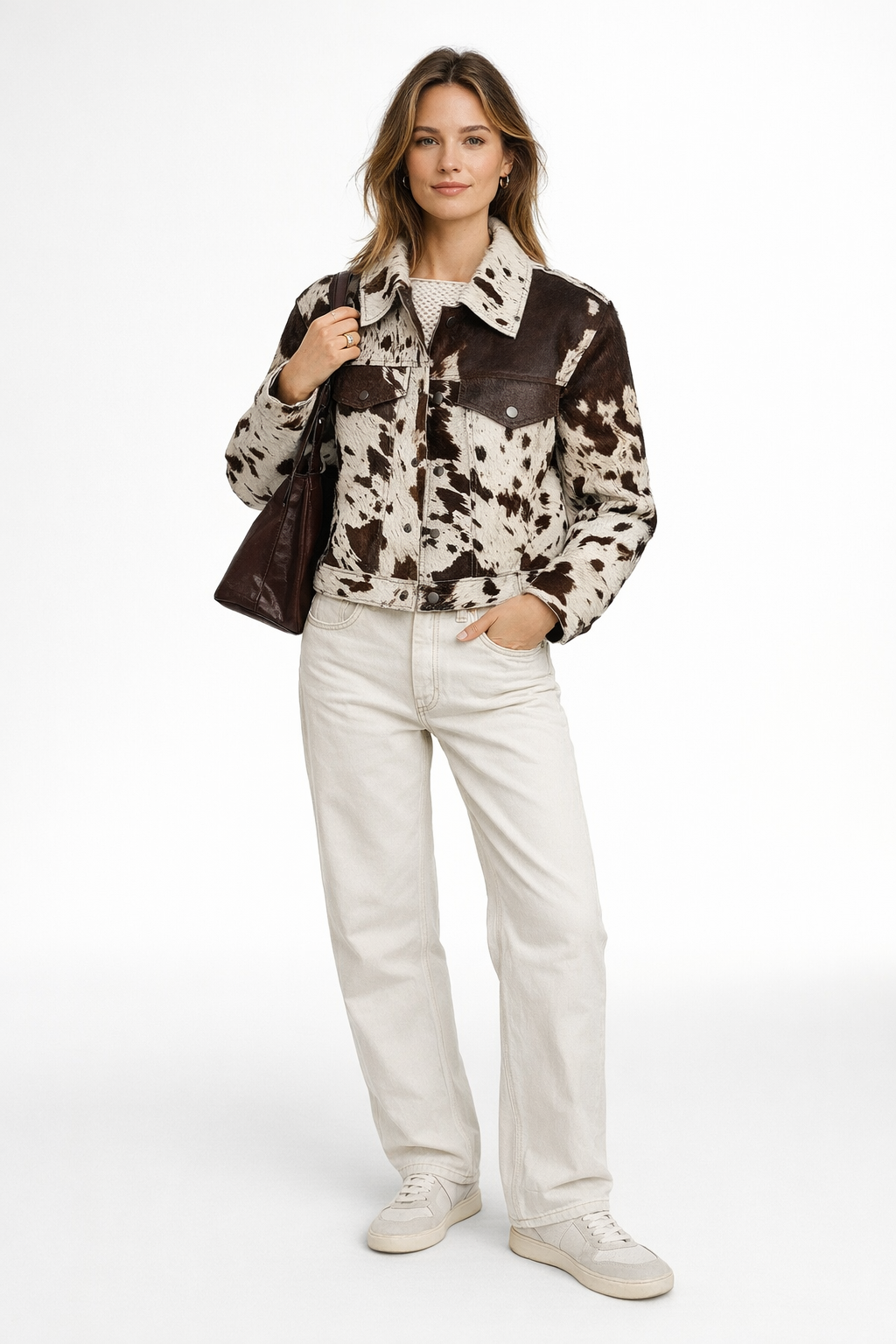 Marella | Women's Jacket with Cow Print – Vintage Look, Unique & Trendy