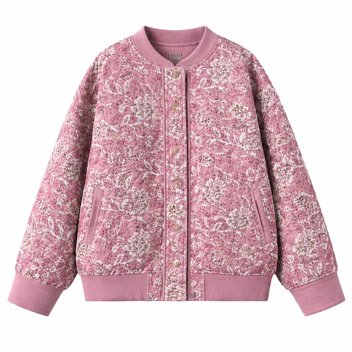 Leola | Quilted Jacket with Elegant Floral Print