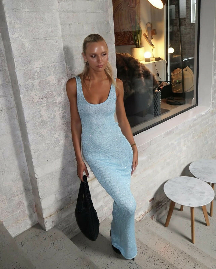 Elka | Glitter Maxi Dress – Shiny, Stretchy & Elegant