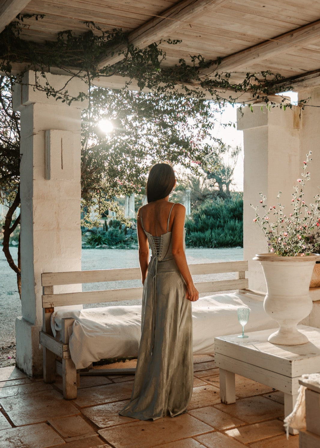 Gilda | Luxe Maxi Dress with Elegant Floral Print - Pistachio Green