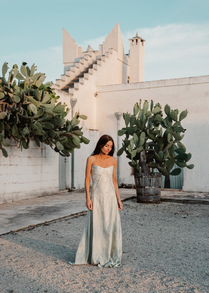 Gilda | Luxe Maxi Dress with Elegant Floral Print - Pistachio Green