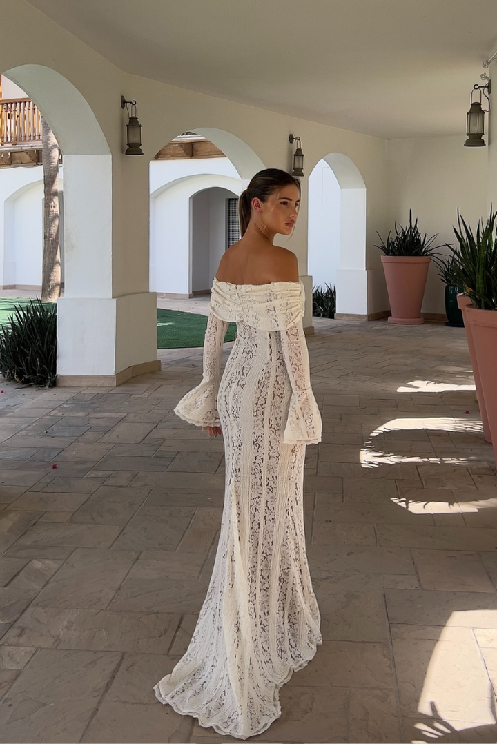Suus | Luxe Off-Shoulder Maxi Dress in Lace