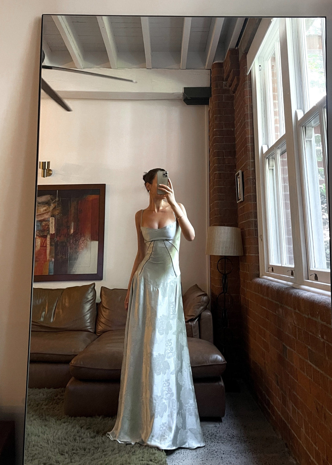 Gilda | Luxe Maxi Dress with Elegant Floral Print - Pistachio Green