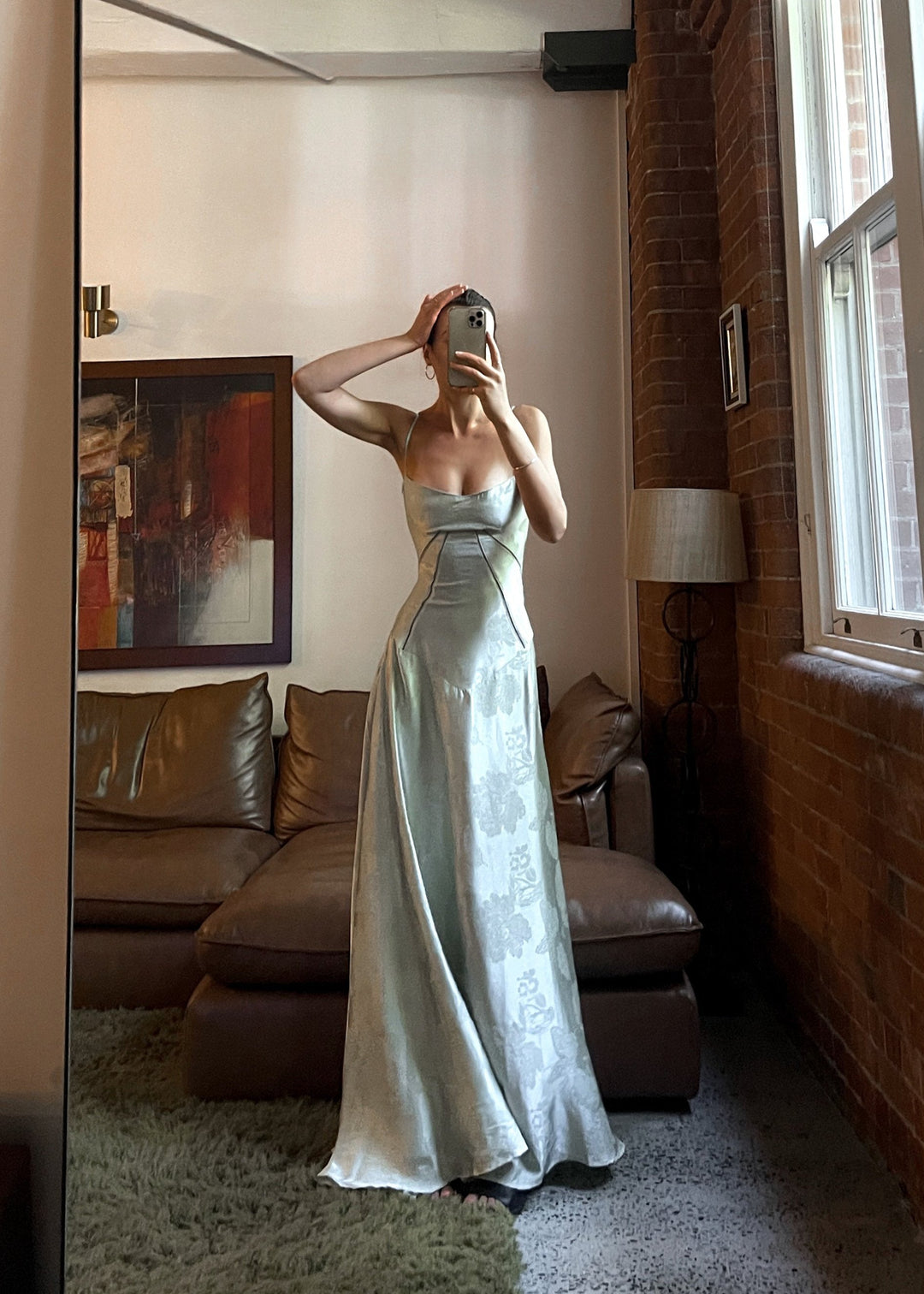 Gilda | Luxe Maxi Dress with Elegant Floral Print - Pistachio Green