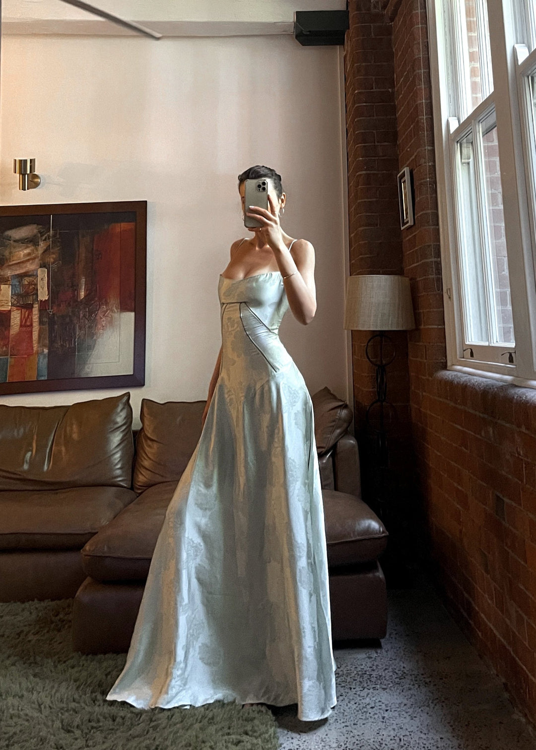 Gilda | Luxe Maxi Dress with Elegant Floral Print - Pistachio Green