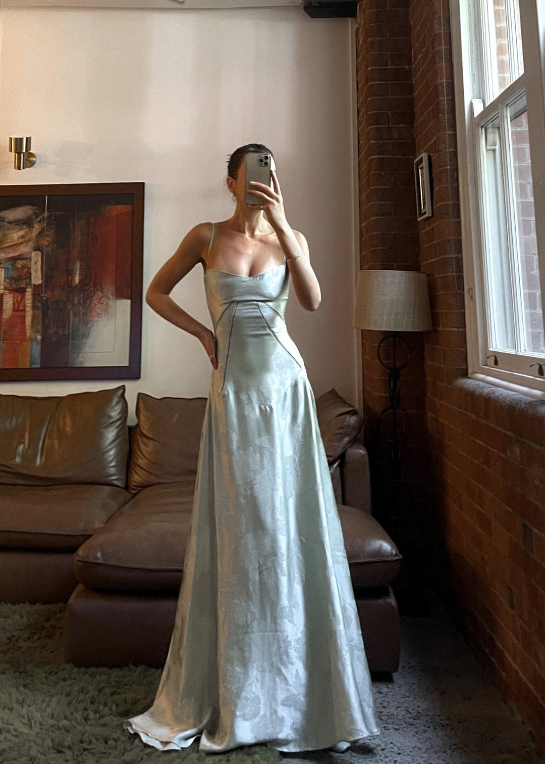 Gilda | Luxe Maxi Dress with Elegant Floral Print - Pistachio Green