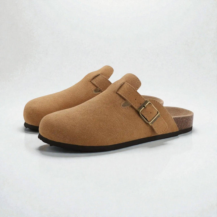 Redford Men’s Suede Buckle Comfort Mules