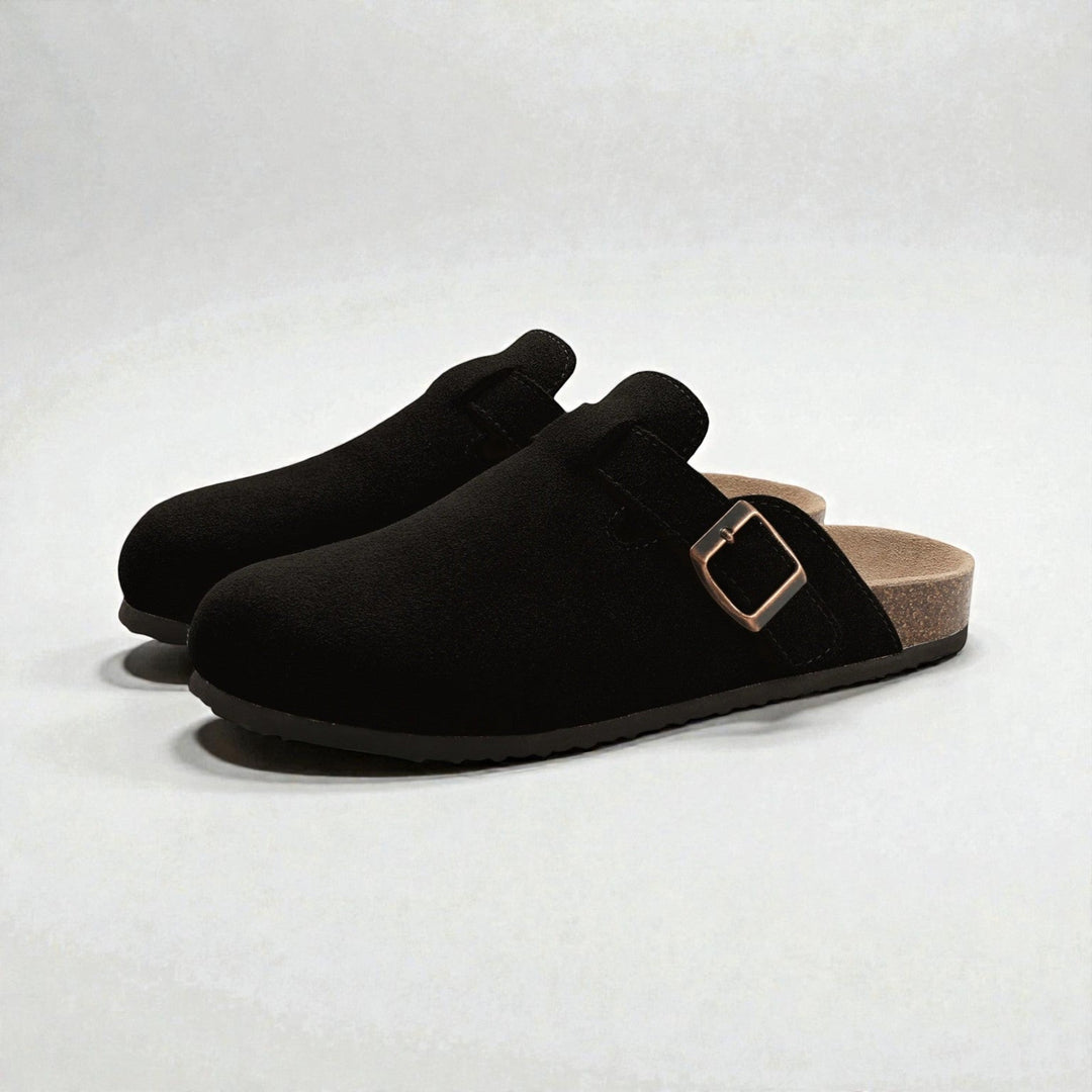 Redford Men’s Suede Buckle Comfort Mules