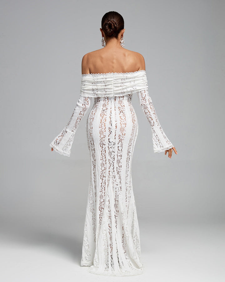 Suus | Luxe Off-Shoulder Maxi Dress in Lace