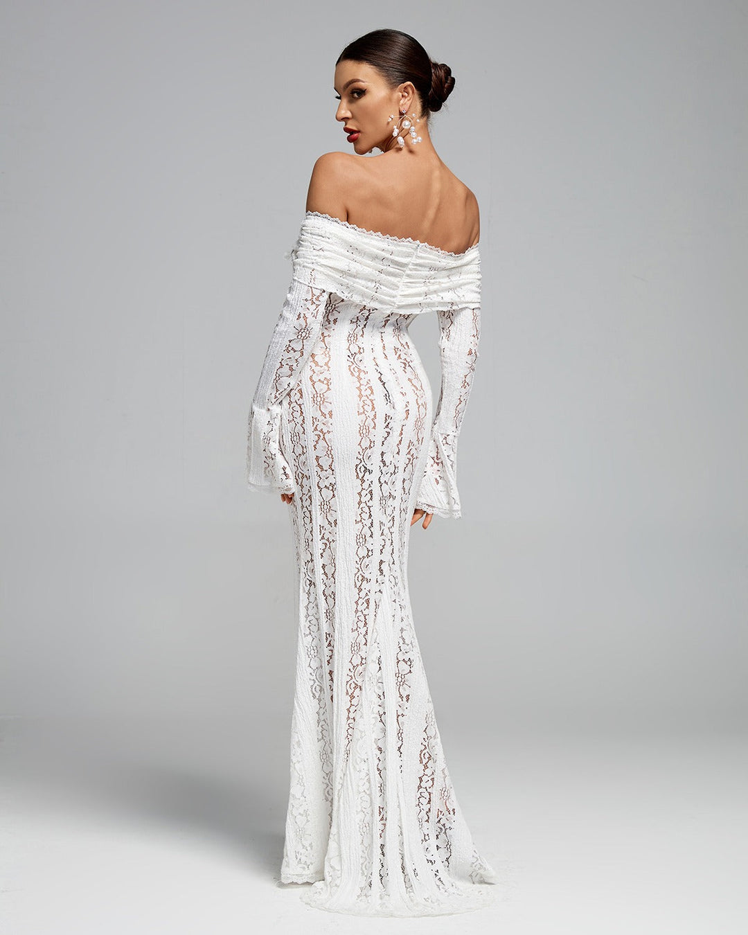 Suus | Luxe Off-Shoulder Maxi Dress in Lace