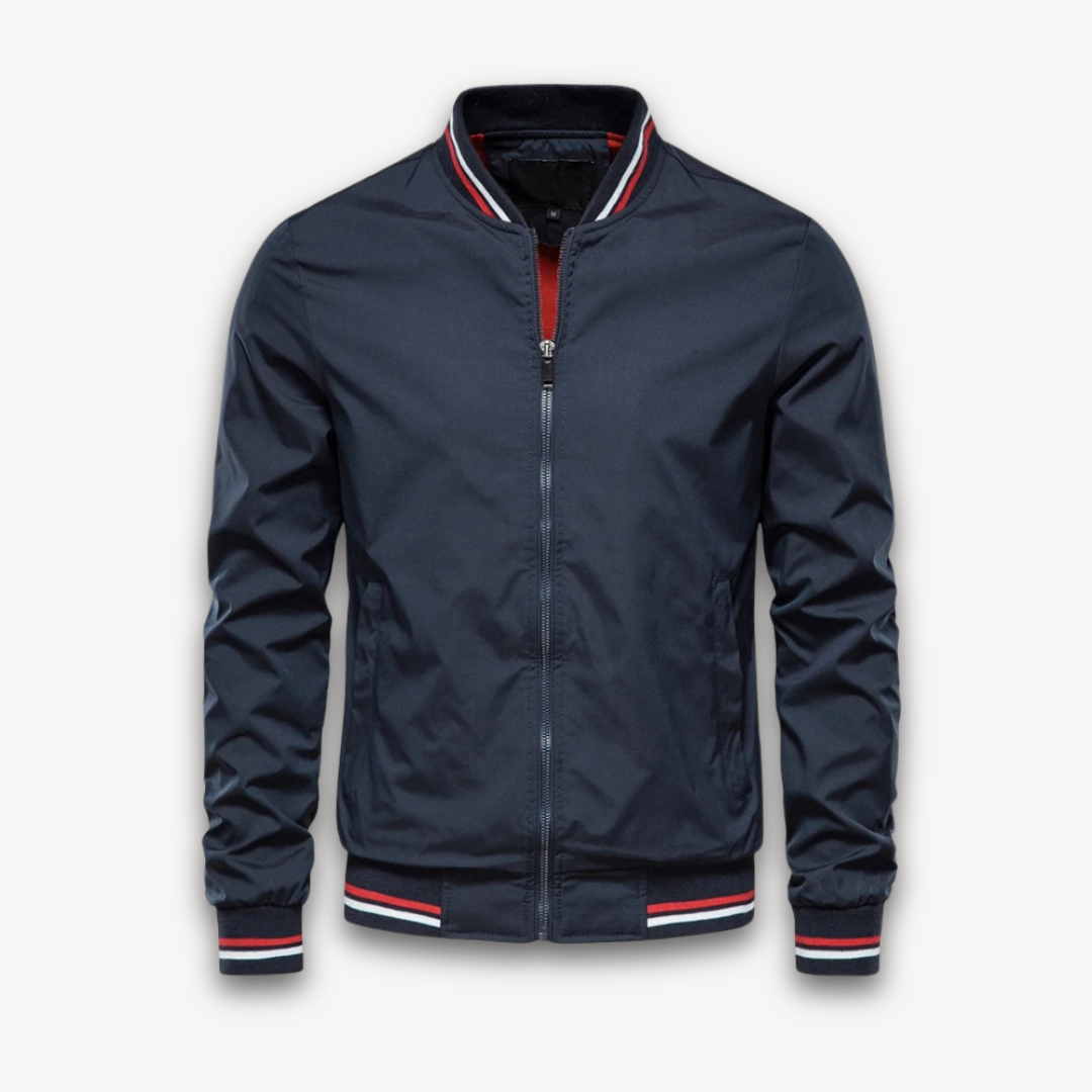 Taviero – Lightweight Bomber Jacket With Stand Collar
