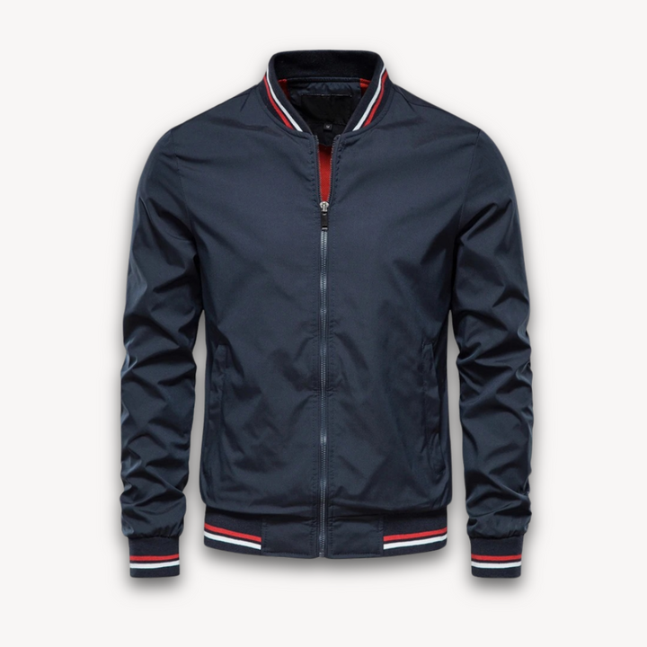 Taviero – Lightweight Bomber Jacket With Stand Collar