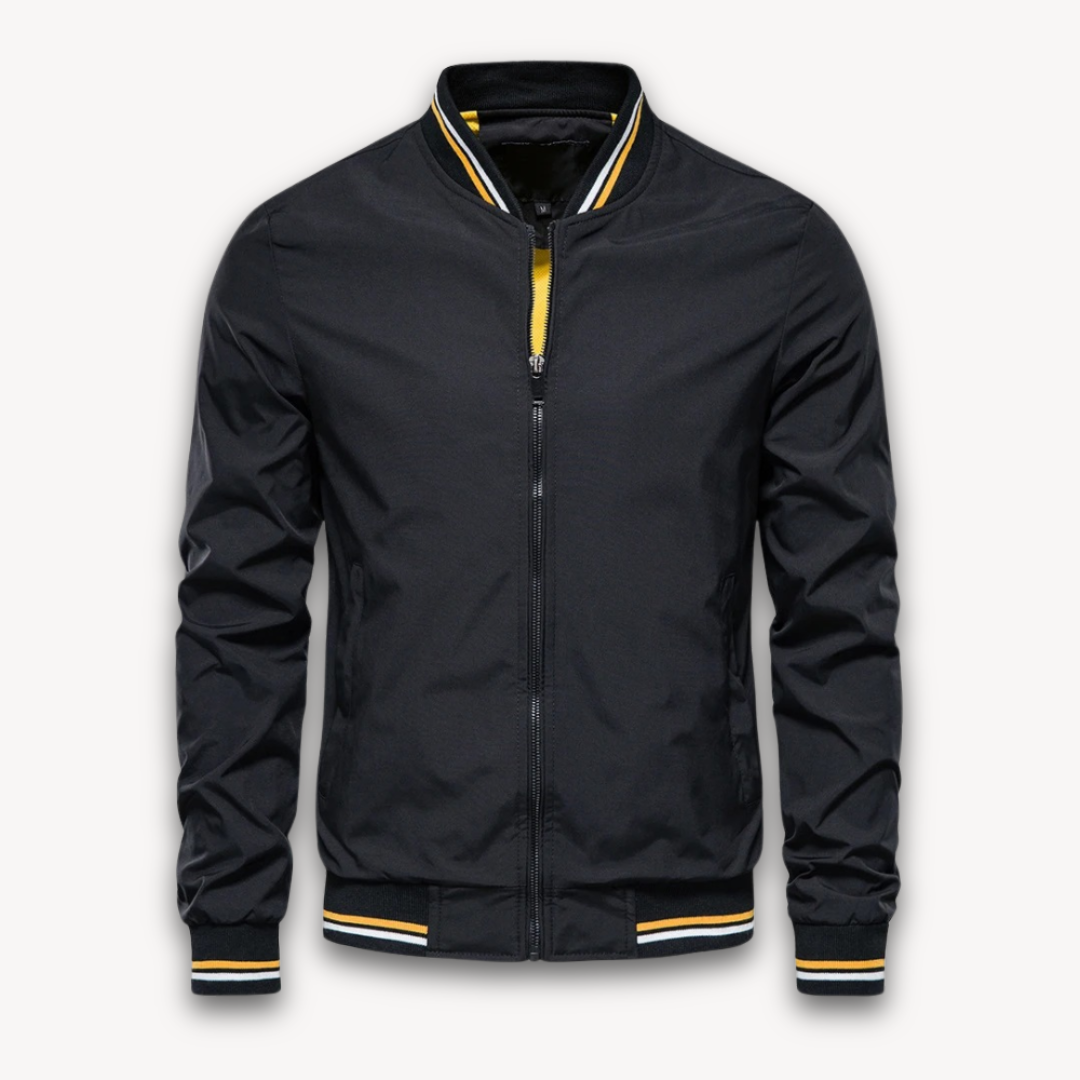 Taviero – Lightweight Bomber Jacket With Stand Collar
